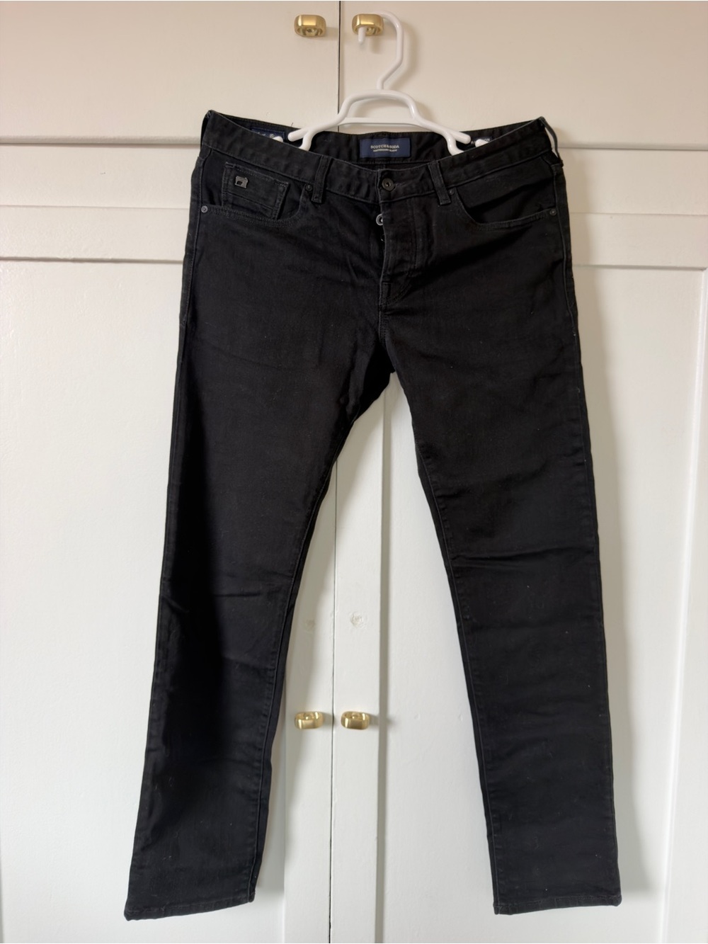 Scotch & Soda Black Slim Straight Men's Jeans